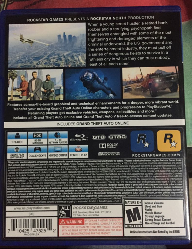 grand theft auto v - Sony PlayStation 4 (PS4) video game collectible - Main Image 2