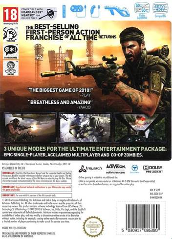 Call Of Duty: Black Ops - Nintendo Wii (Activision Blizzard - 1) video game collectible [Barcode 047875840058] - Main Image 2