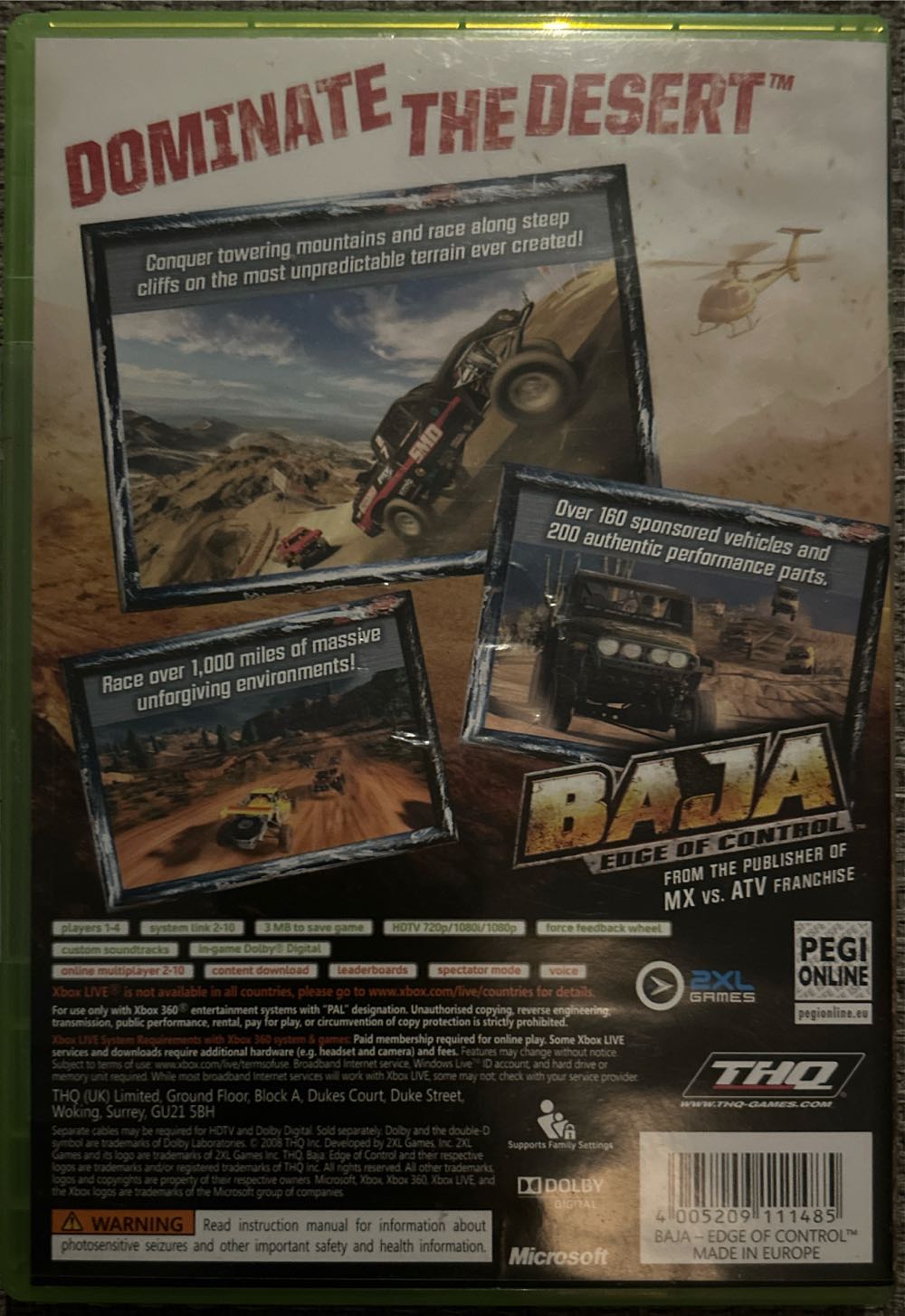 Baja - Edge Of Control - Microsoft Xbox 360 (THQ) video game collectible [Barcode 4005209111485] - Main Image 2