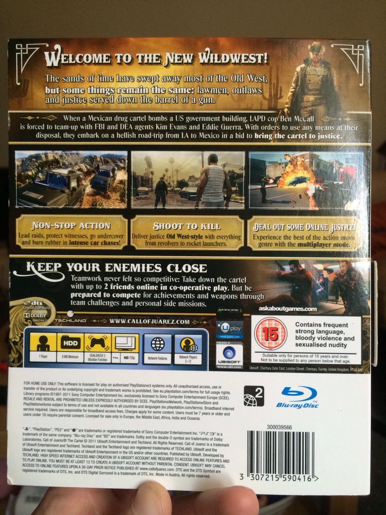 Call Of Juarez The Cartel - Sony PlayStation 3 (PS3) (Ubisoft - 1) video game collectible [Barcode 3307215590416] - Main Image 2