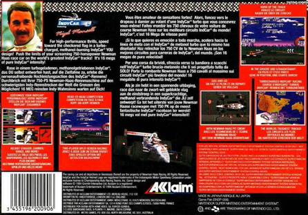 Newman Haas Indy Car Featuring Nigel Mansell - Nintendo Super Nintendo Entertainment System (SNES) video game collectible - Main Image 2