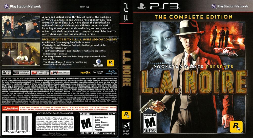 L.A. Noire: The Complete Edition - Sony PlayStation 3 (PS3) (Rockstar Games - 1) video game collectible [Barcode 5026555407700] - Main Image 2