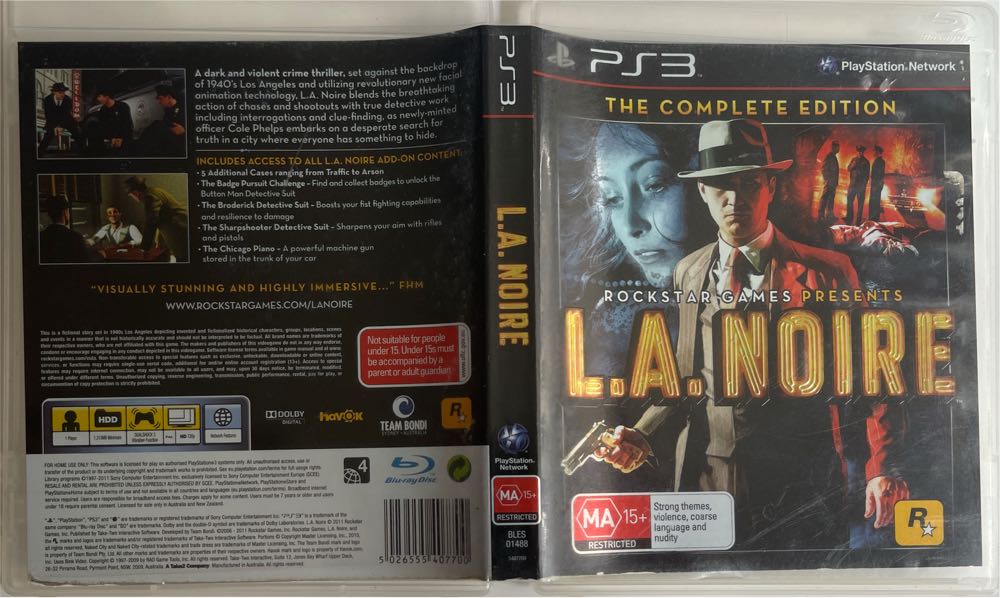 L.A. Noire: The Complete Edition - Sony PlayStation 3 (PS3) (Rockstar Games - 1) video game collectible [Barcode 5026555407700] - Main Image 4