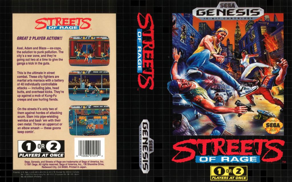 Streets of Rage - Sega Genesis (Mega Drive) (Sega - 1-2) video game collectible [Barcode 019966010190] - Main Image 2