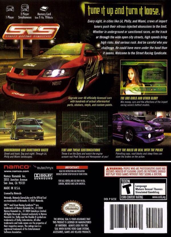 SRS: Street Racing Syndicate - Nintendo GameCube (Namco - 1) video game collectible - Main Image 2