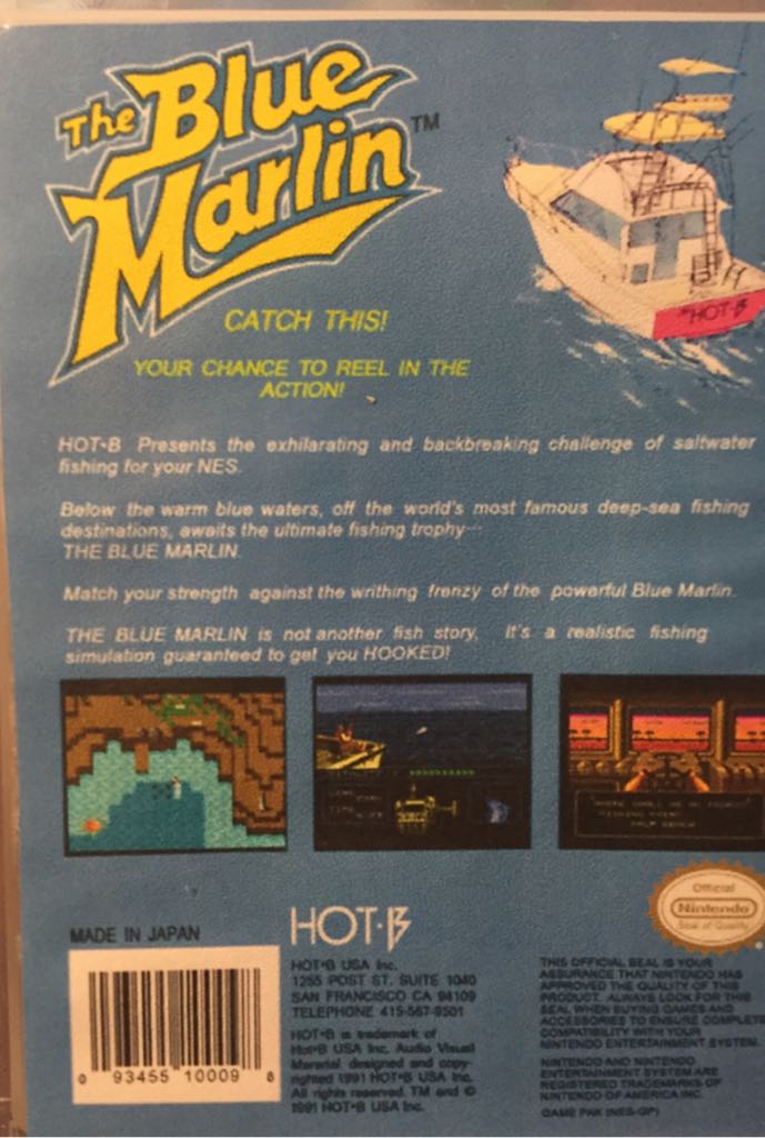 The Blue Marlin - Nintendo Entertainment System (NES) video game collectible - Main Image 2