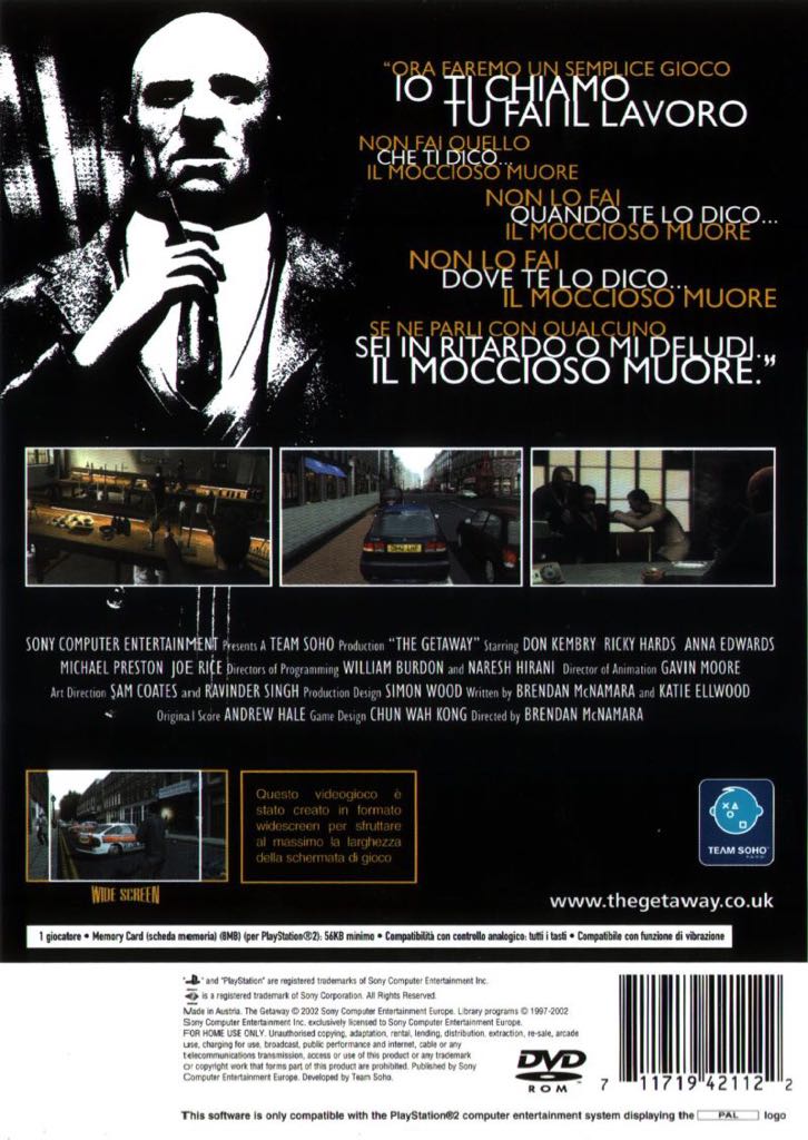 The Getaway - Sony PlayStation 2 (PS2) (Sony Computer Entertainment - 1) video game collectible [Barcode 711719421023] - Main Image 2