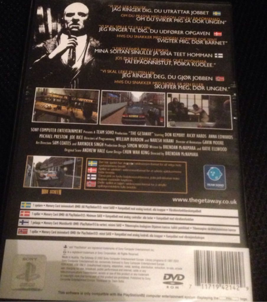 The Getaway - Sony PlayStation 2 (PS2) (SCEA - 1) video game collectible [Barcode 711719421429] - Main Image 2