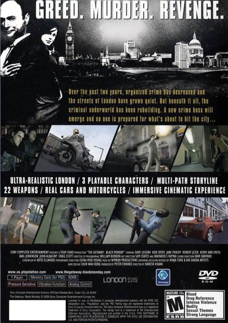 The Getaway - Sony PlayStation 2 (PS2) (Sony Computer Entertainment - 1) video game collectible [Barcode 711719432524] - Main Image 2