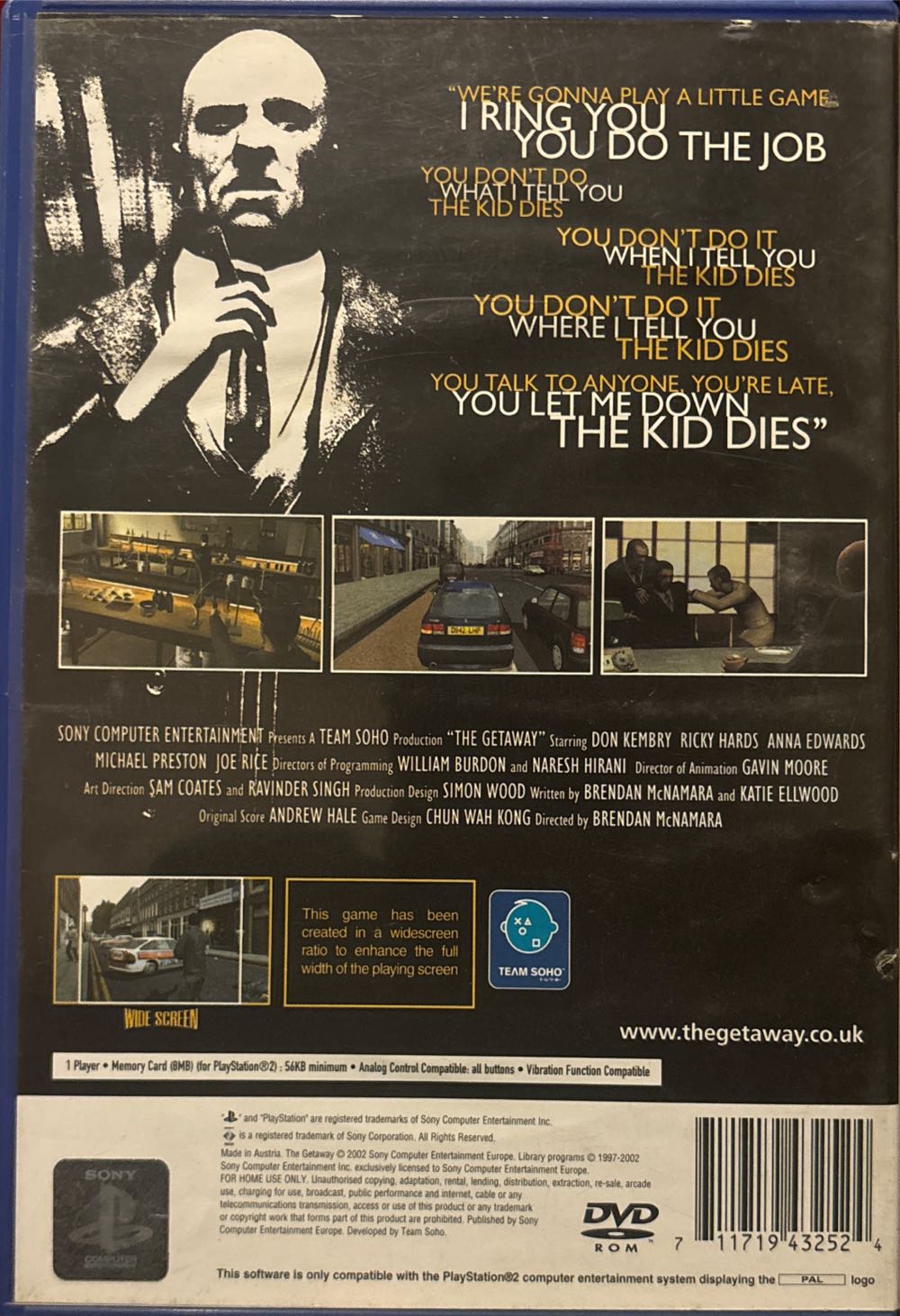 The Getaway - Sony PlayStation 2 (PS2) (Sony Computer Entertainment - 1) video game collectible [Barcode 711719432524] - Main Image 4