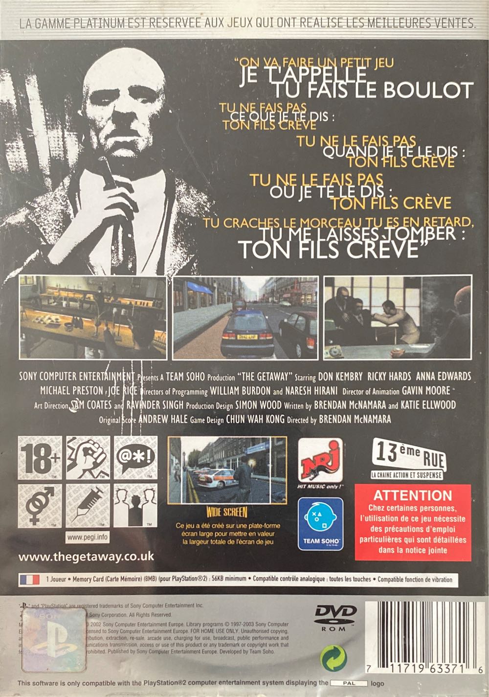 The Getaway - Sony PlayStation 2 (PS2) (Sony Computer Entertenaiment - 1) video game collectible [Barcode 711719633716] - Main Image 2