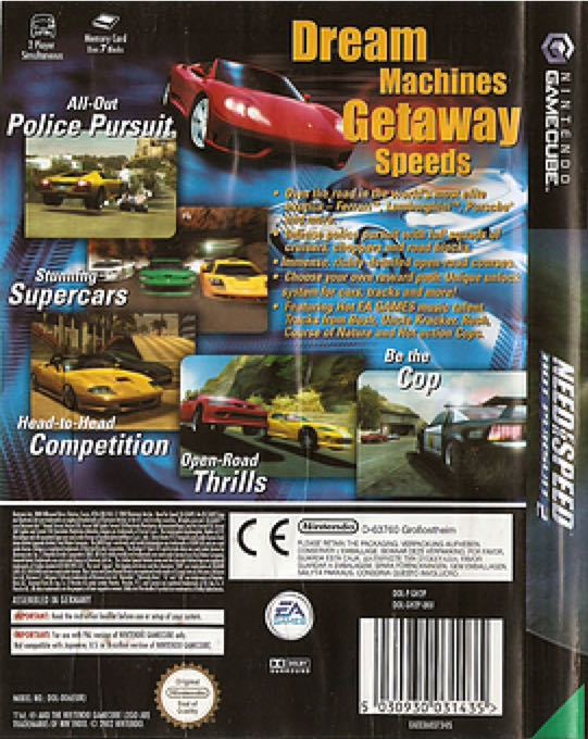 Need For Speed: Hot Pursuit 2 - Nintendo GameCube (EA Games - 1-2) video game collectible [Barcode 5030941031431] - Main Image 2