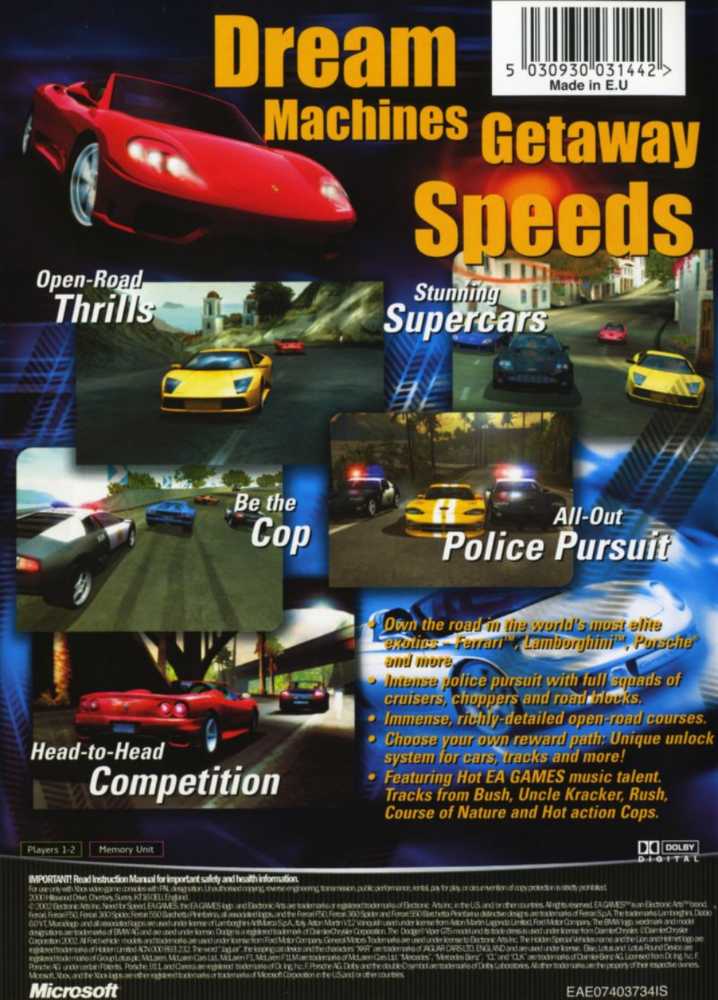 Need For Speed: Hot Pursuit 2 - Microsoft Xbox (Electronics Arts Inc. - 1-2) video game collectible - Main Image 2