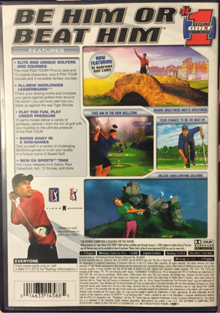 Tiger Woods PGA Tour 2003 - Sony PlayStation 2 (PS2) (Electronic Arts/EA Sports - 4) video game collectible [Barcode 014633145885] - Main Image 2