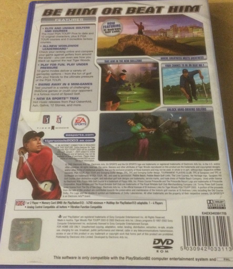 Tiger Woods PGA Tour 2003 - Sony PlayStation 2 (PS2) (Electronic Arts/EA Games) video game collectible [Barcode 5030942033113] - Main Image 2