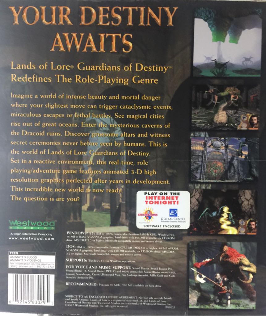Lands of Lore II: Guardians of Destiny - PC (Westwood Studios - 1) video game collectible [Barcode 052145830295] - Main Image 2