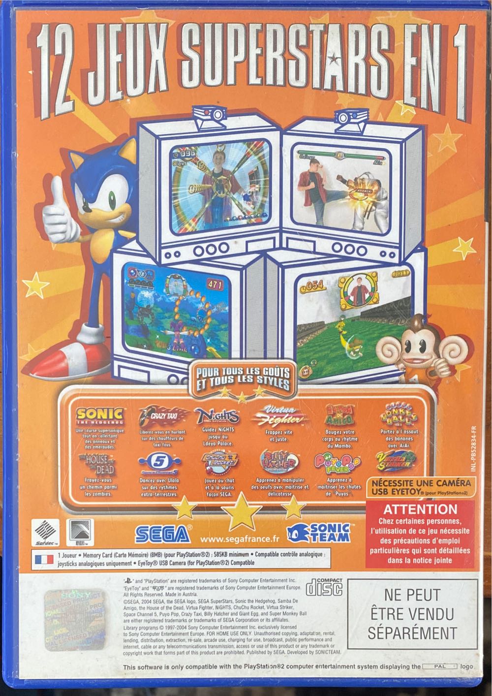 EyeToy: Sega Superstars - Sony PlayStation 2 (PS2) video game collectible - Main Image 2