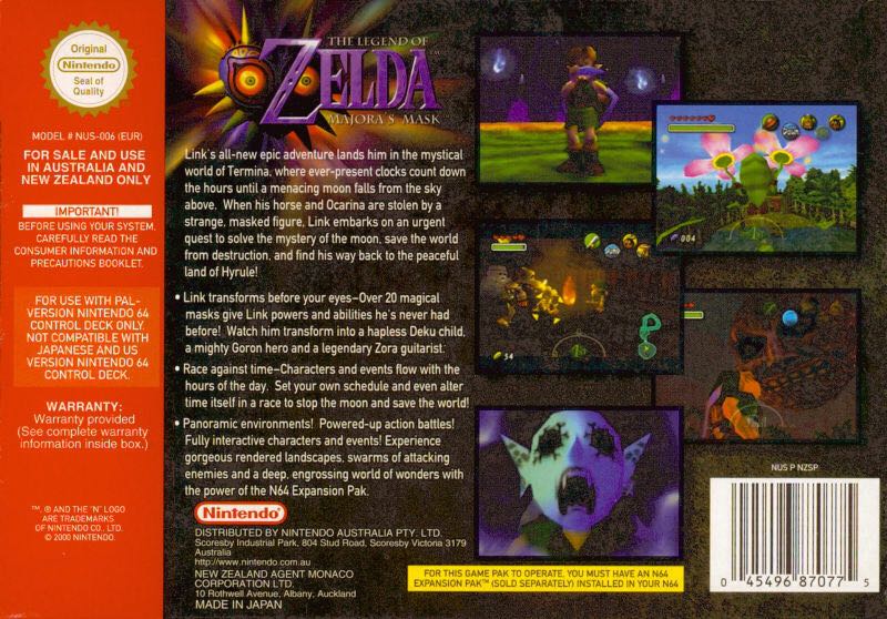 Legend of Zelda: Majora’s Mask 3D, The - Nintendo 3DS (Nintendo - 1) video game collectible [Barcode 045496527204] - Main Image 2