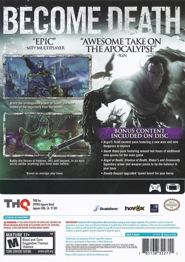 Darksiders II - Nintendo Wii U (THQ - 1) video game collectible - Main Image 2