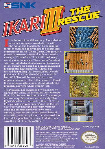 Ikari Warriors III: The Rescue - Nintendo Entertainment System (NES) (SNK - 2) video game collectible - Main Image 2