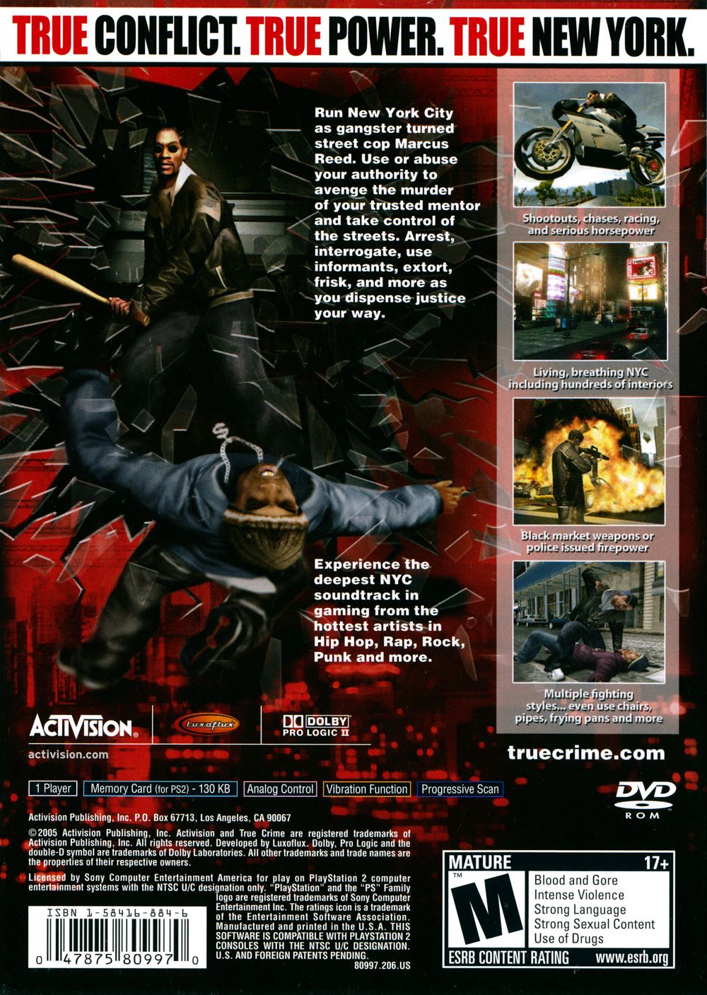 True Crime : New York City - Sony PlayStation 2 (PS2) (Activision - 1) video game collectible [Barcode 5030917031403] - Main Image 2