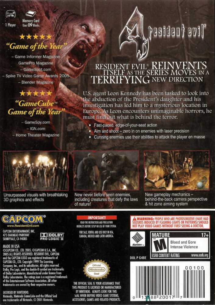 Resident Evil 4 - Nintendo GameCube (Nintendo - 1) video game collectible [Barcode 0013388200177] - Main Image 2