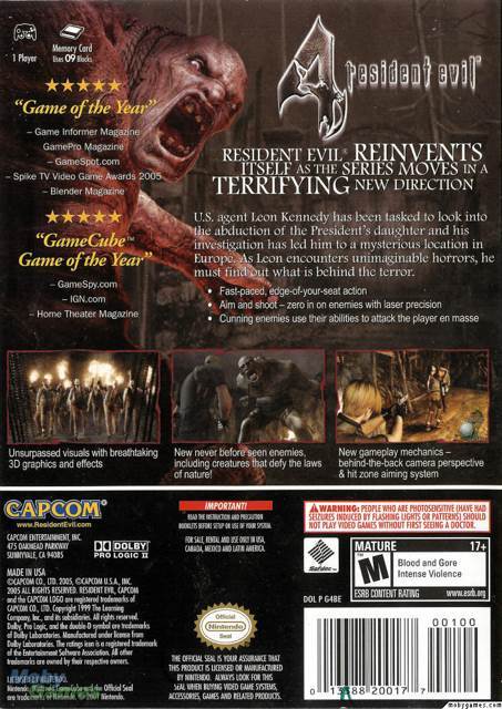 Resident Evil 4 - Nintendo GameCube (Capcom - 1) video game collectible [Barcode 045496303501] - Main Image 2