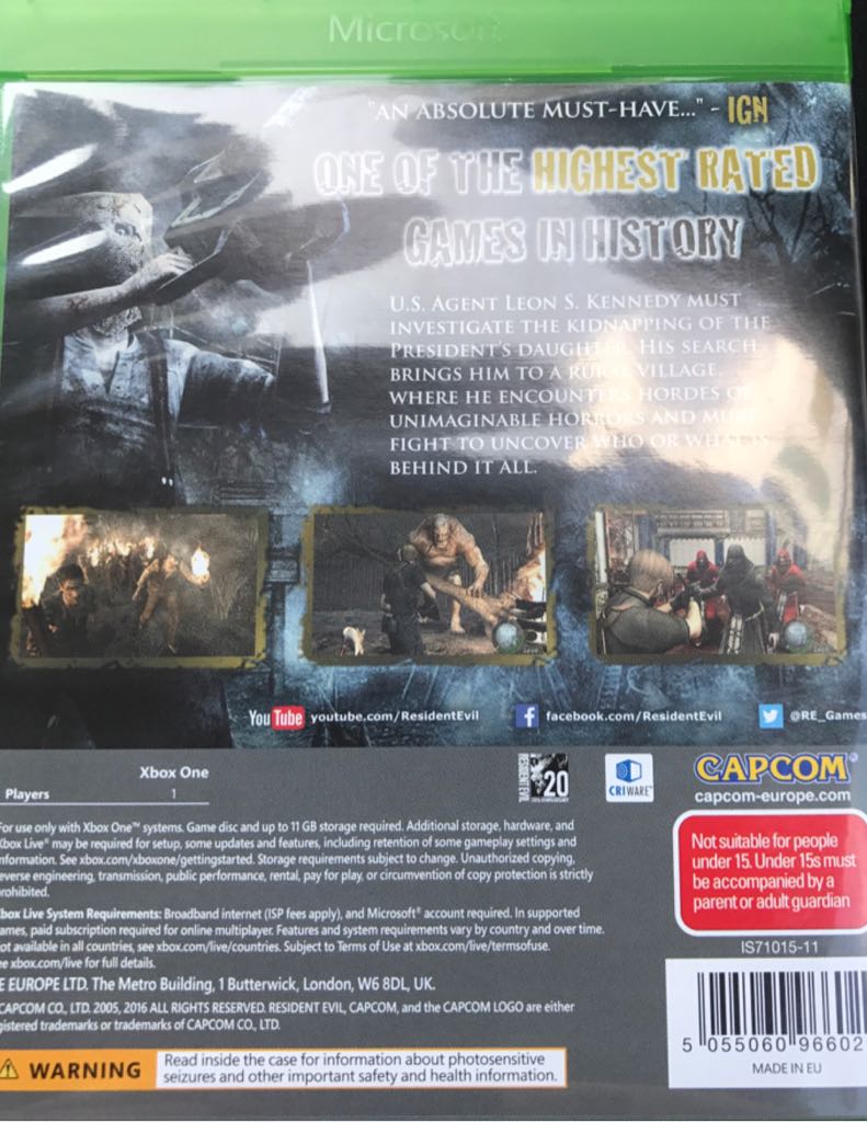 Resident Evil 4 - Microsoft Xbox One (Capcom, Ubisoft - 1) video game collectible [Barcode 5055060966020] - Main Image 2
