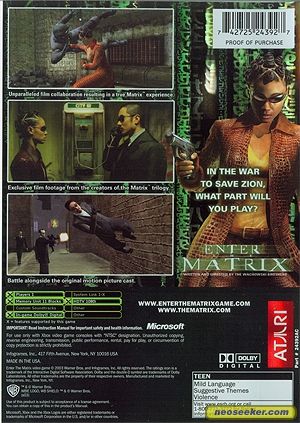 Enter the Matrix - Microsoft Xbox (Atari - 1) video game collectible [Barcode 742725248649] - Main Image 2