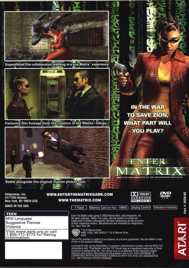 Enter The Matrix - Sony PlayStation 2 (PS2) (Atari) video game collectible - Main Image 2