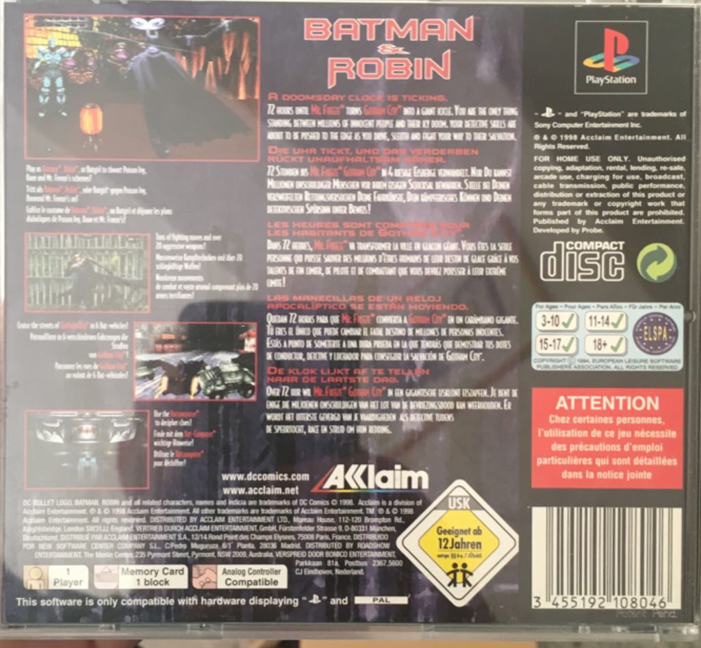 Batman & Robin - Sony PlayStation video game collectible [Barcode 3455192108046] - Main Image 2