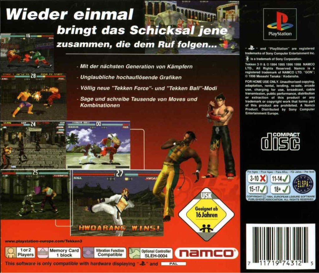 Tekken 3 - Sony PlayStation (Sony - 2) video game collectible [Barcode 711719743125] - Main Image 2