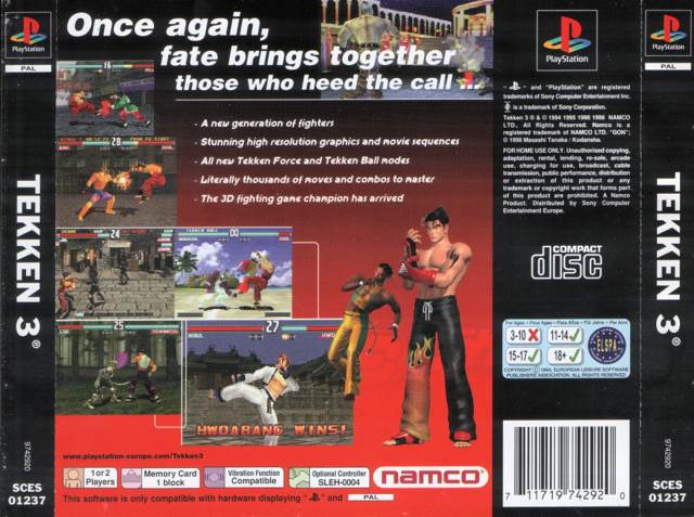 Tekken 3 - Sony PlayStation (Namco Bandai - 2) video game collectible [Barcode 711719743323] - Main Image 2