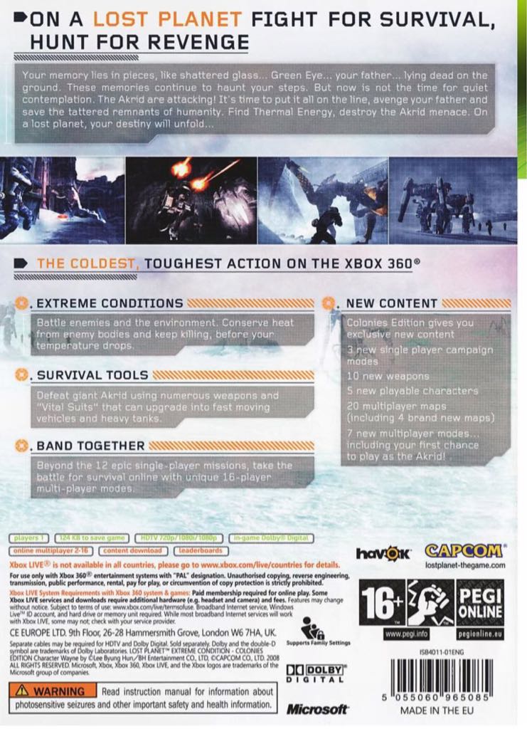 Lost Planet: Extreme Condition - Colonies Edition [Digital] - Microsoft Xbox 360 (Capcom) video game collectible [Barcode 5055060965146] - Main Image 2
