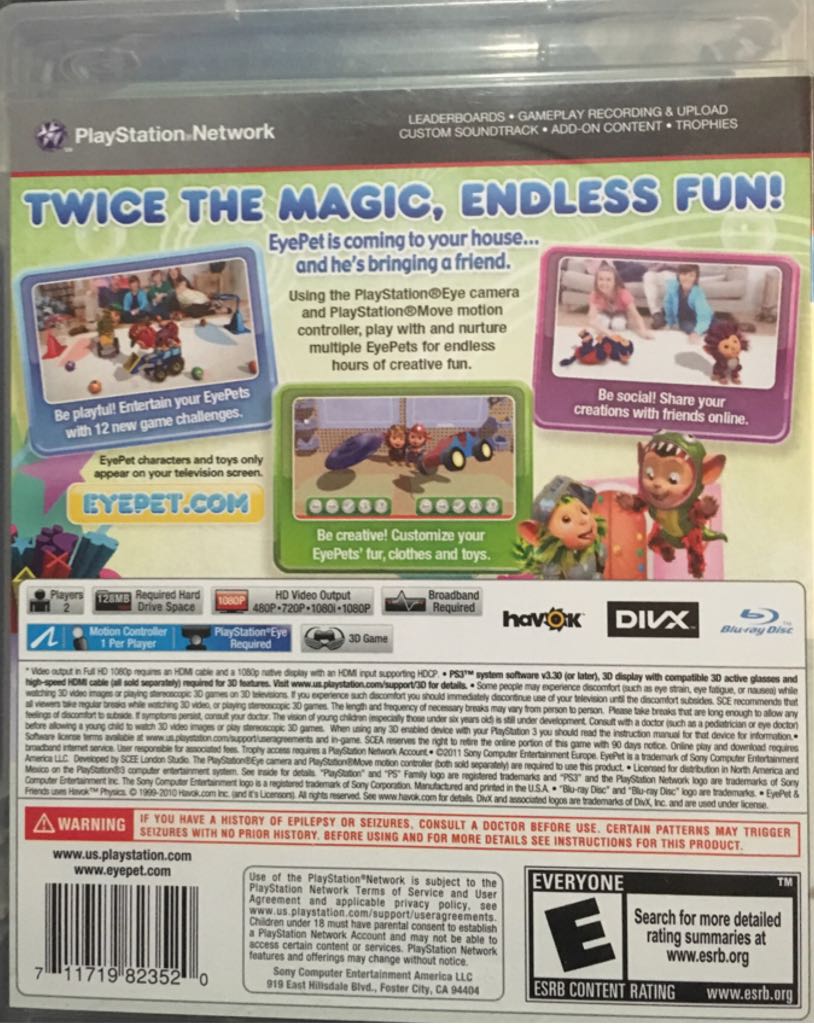 EyePet & Friends - Sony PlayStation 3 (PS3) (Sony Computer Entertainment - 1-2) video game collectible [Barcode 711719823520] - Main Image 2