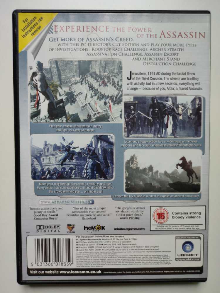 Assassins Creed (Director’s Cut Edition) - PC (Ubisoft) video game collectible [Barcode 5031366018359] - Main Image 2