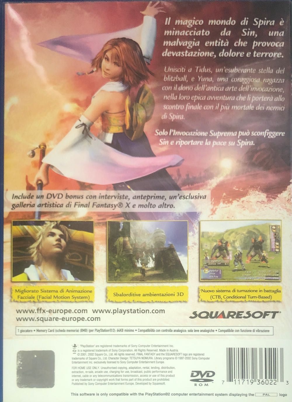 Final Fantasy X - Sony PlayStation 2 (PS2) (Sony Computer Entertainment - 1) video game collectible [Barcode 711719360223] - Main Image 2