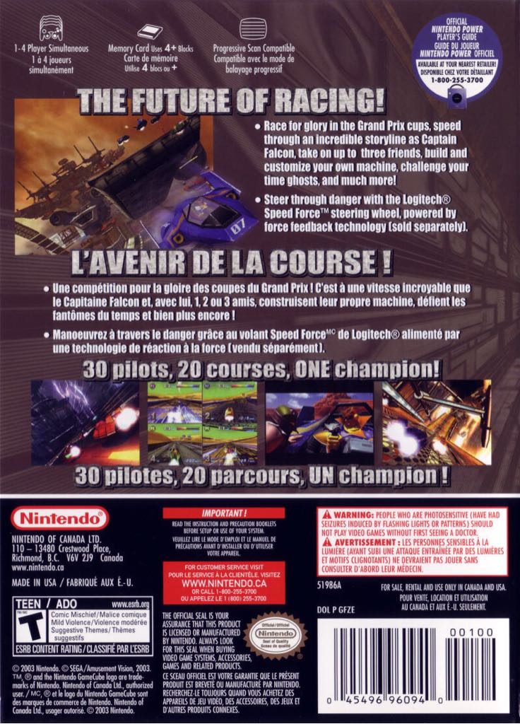 F-Zero GX. - Nintendo GameCube (Nintendo - 1-4) video game collectible [Barcode 045496391478] - Main Image 2