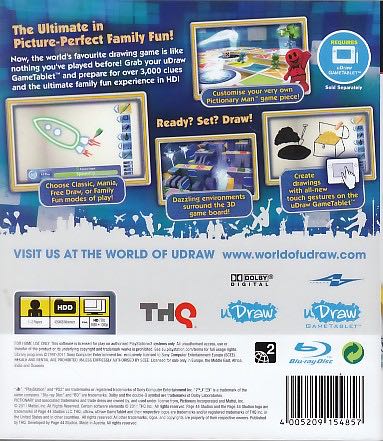 uDraw: Pictionary U Draw - Sony PlayStation 3 (PS3) (THQ - 1-4) video game collectible [Barcode 752919993590] - Main Image 2
