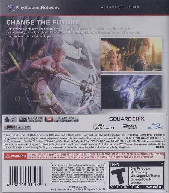 Final Fantasy XIII-2 - Sony PlayStation 3 (PS3) (Square Enix - 1) video game collectible [Barcode 662248911274] - Main Image 2