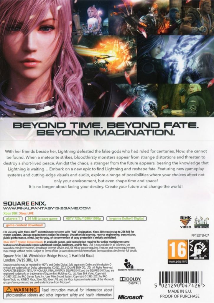 Final Fantasy XIII-2 - Microsoft Xbox 360 (Square Enix) video game collectible - Main Image 2