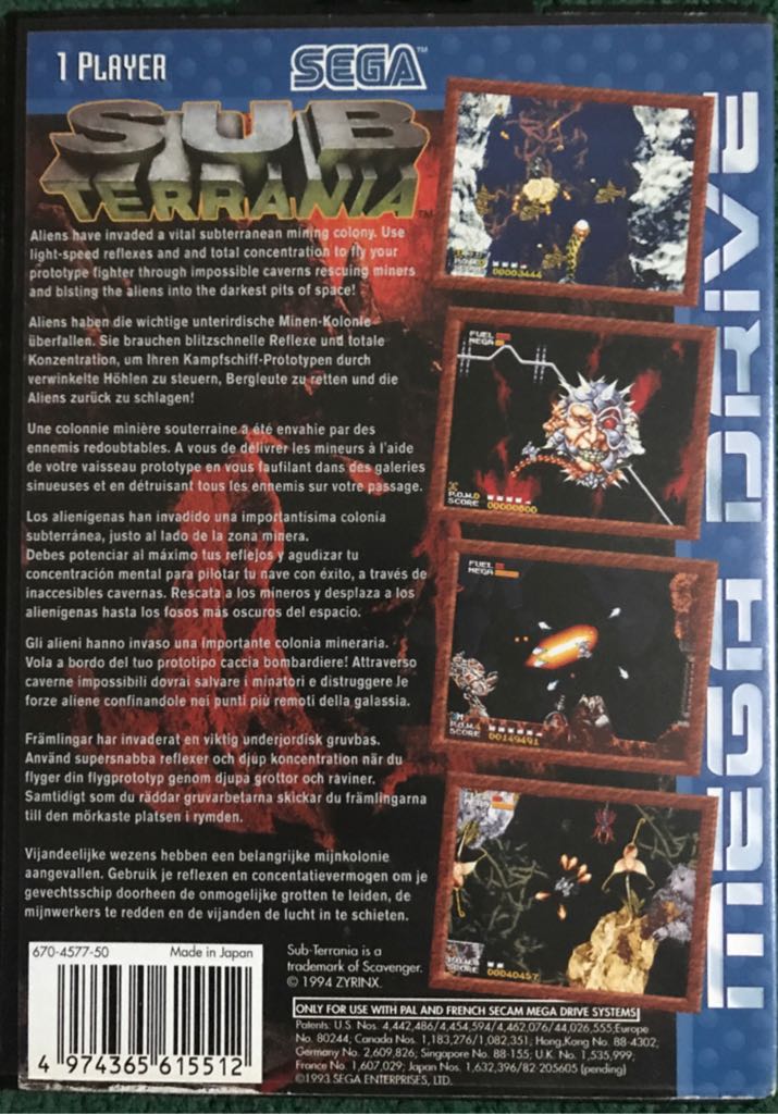 Sub Terrania - Sega Genesis (Mega Drive) (Sega - 1) video game collectible [Barcode 4974365615512] - Main Image 2