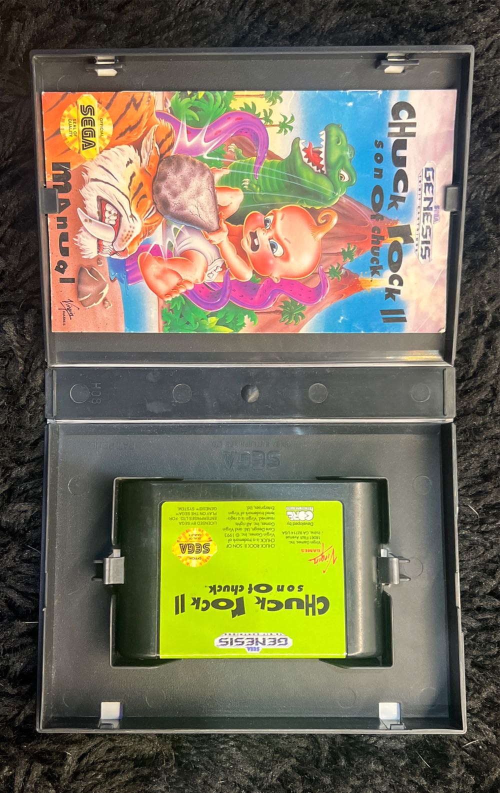 Chuck Rock II: Son Of Chuck - Sega Genesis (Mega Drive) (Virgin - 1) video game collectible [Barcode 052145820142] - Main Image 3