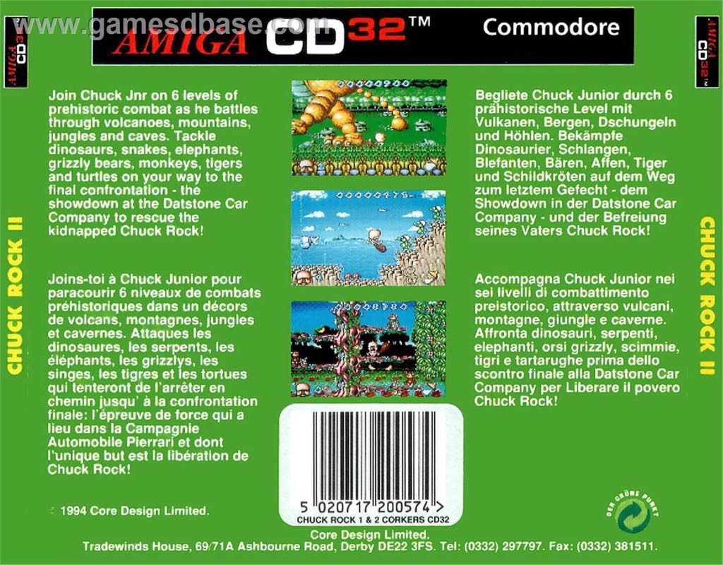 Chuck Rock II: Son of Chuck - Amiga CD32 (Core Design) video game collectible [Barcode 5020717200574] - Main Image 2