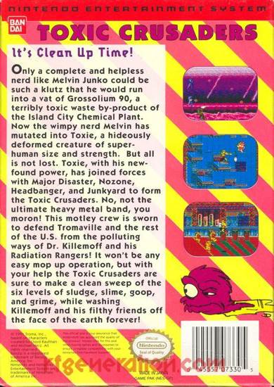 Toxic Crusaders - Nintendo Entertainment System (NES) (Bandai - 1) video game collectible - Main Image 2