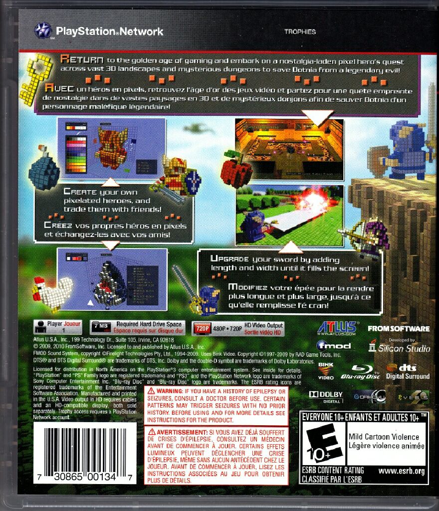 3d Dot Game Heroes - Sony PlayStation 3 (PS3) (Atlus - 1) video game collectible [Barcode 86510134] - Main Image 2