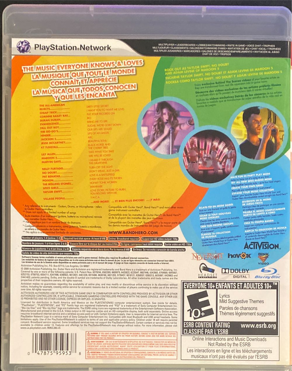 Band Hero - Sony PlayStation 3 (PS3) (Activision Blizzard - 4) video game collectible [Barcode 047875959538] - Main Image 2