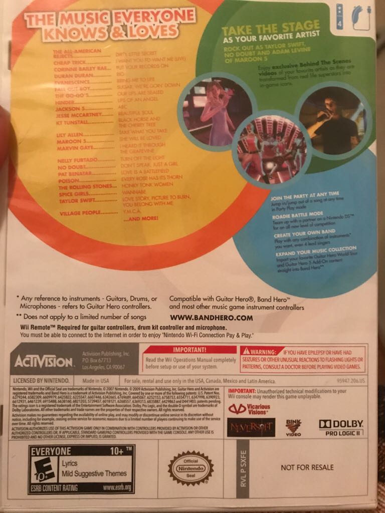 Band Hero - Nintendo Wii video game collectible - Main Image 2