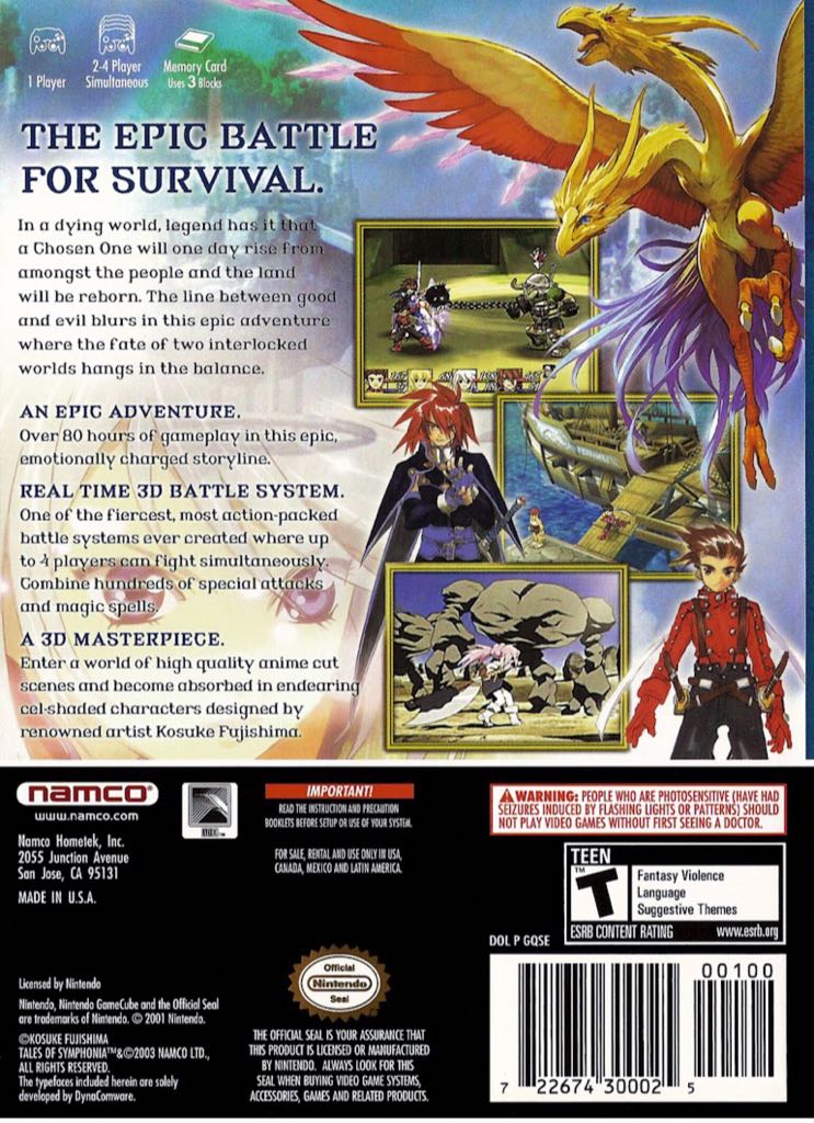 Tales Of Symphonia - Nintendo GameCube (Namco Bandai - Single-Player) video game collectible [Barcode 04543923] - Main Image 2