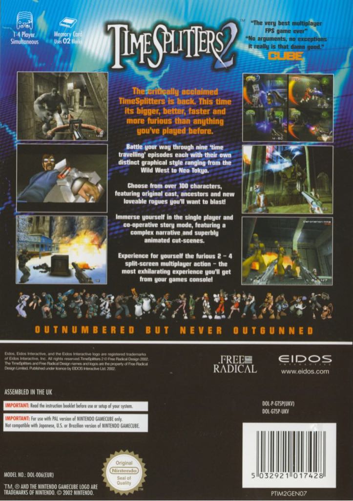 TimeSplitters 2 - Nintendo GameCube (Eidos Interactive - 1-4) video game collectible [Barcode 5032921017428] - Main Image 2